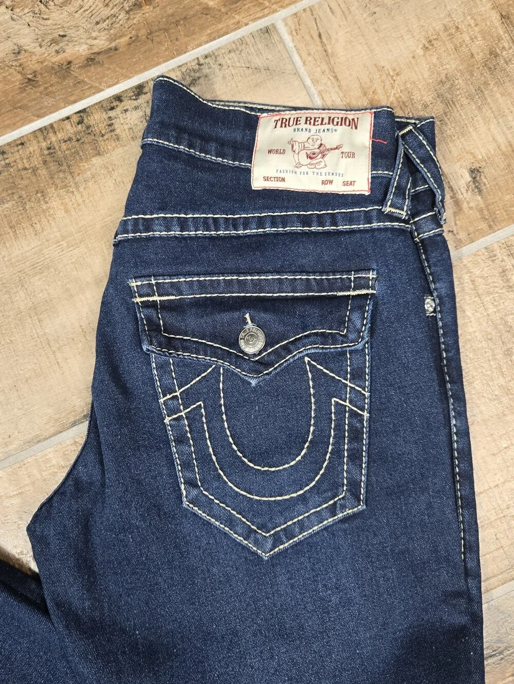 True Religion Ricky Big T Jean Mens Size 31 Straight Leg Dark Blue Denim